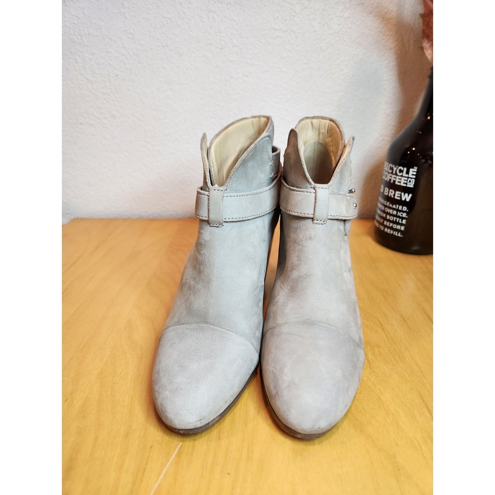 Rag & Bone Gray Suede Ankle‎ Boots Women 38.5 US 8.5 Block Heel Italy